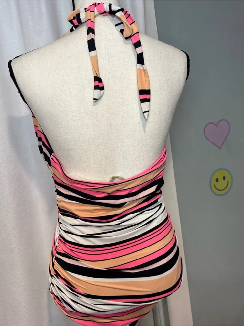 Victoria’s Secret swim Striped Halter One-Piece Swimsuit size large - Picture 3 of 11